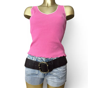 Pink ribbed tank top (M/L)