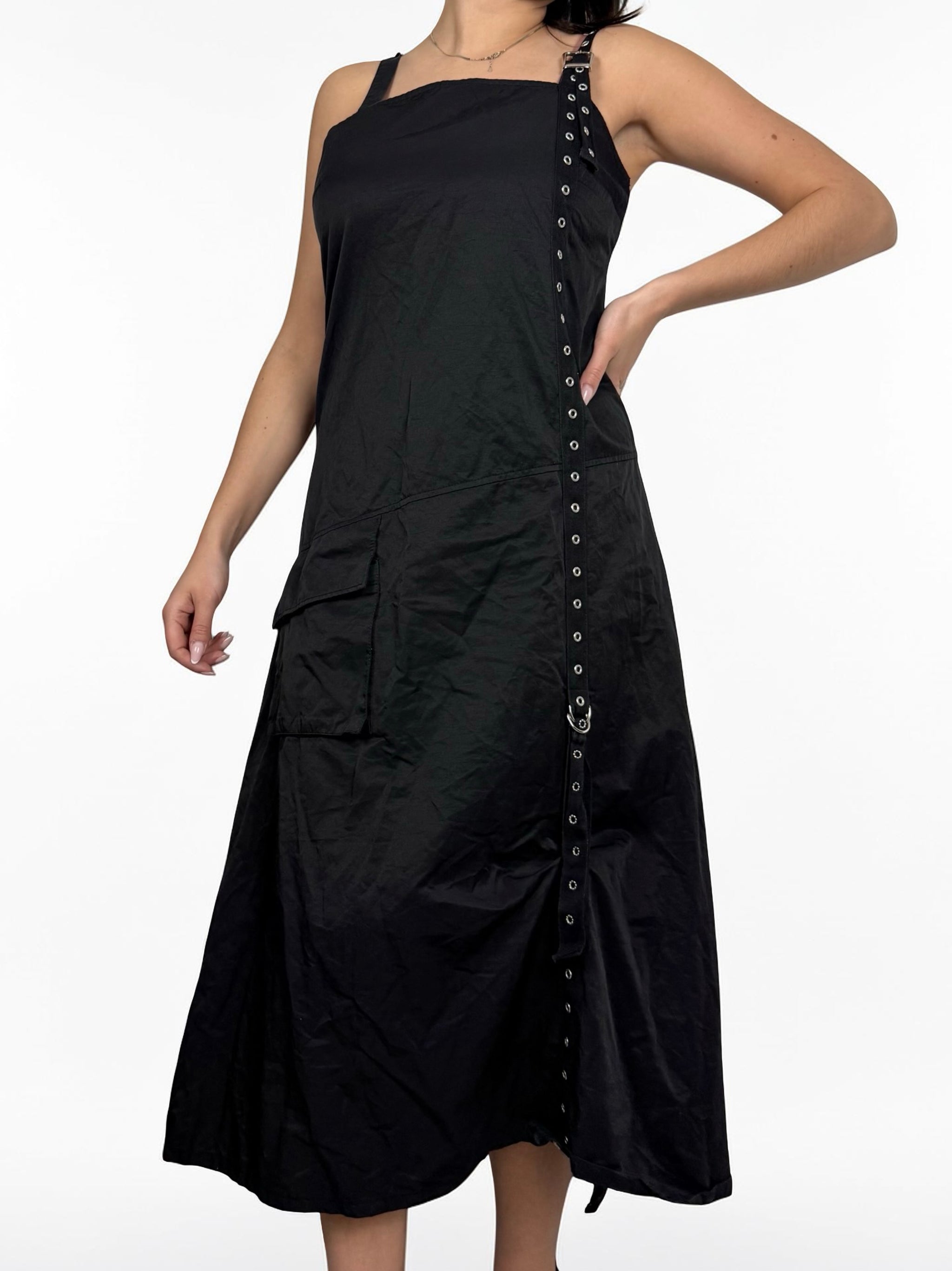 Black buckle belt maxi dress (M/L)
