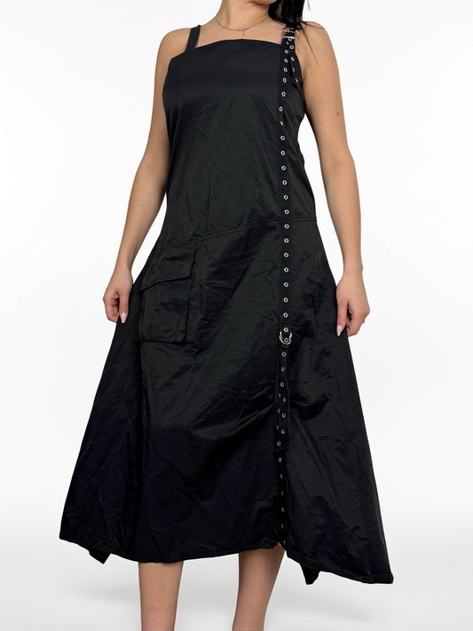 Black buckle belt maxi dress (M/L)
