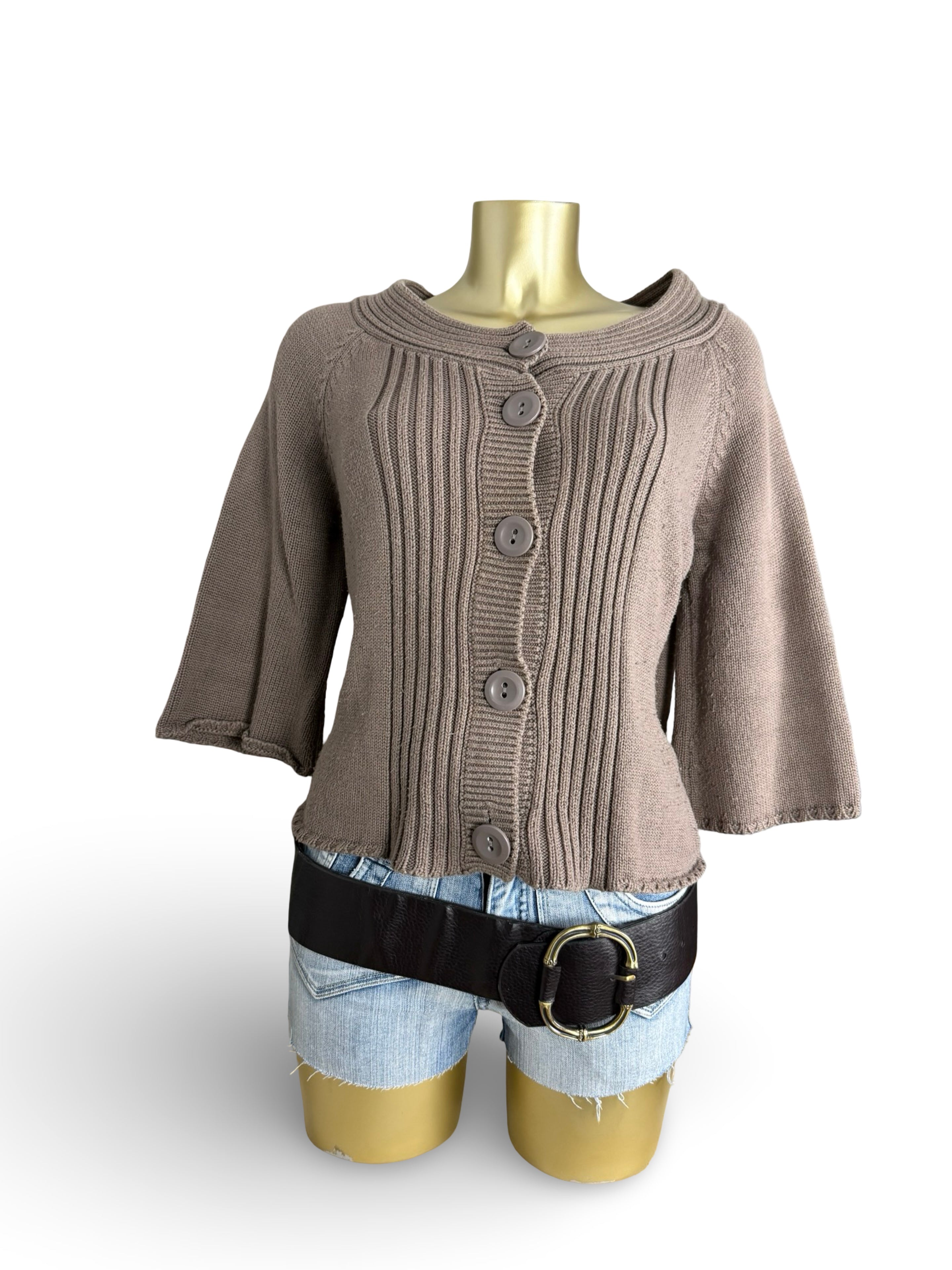 Khaki cardigan jumper (XL)