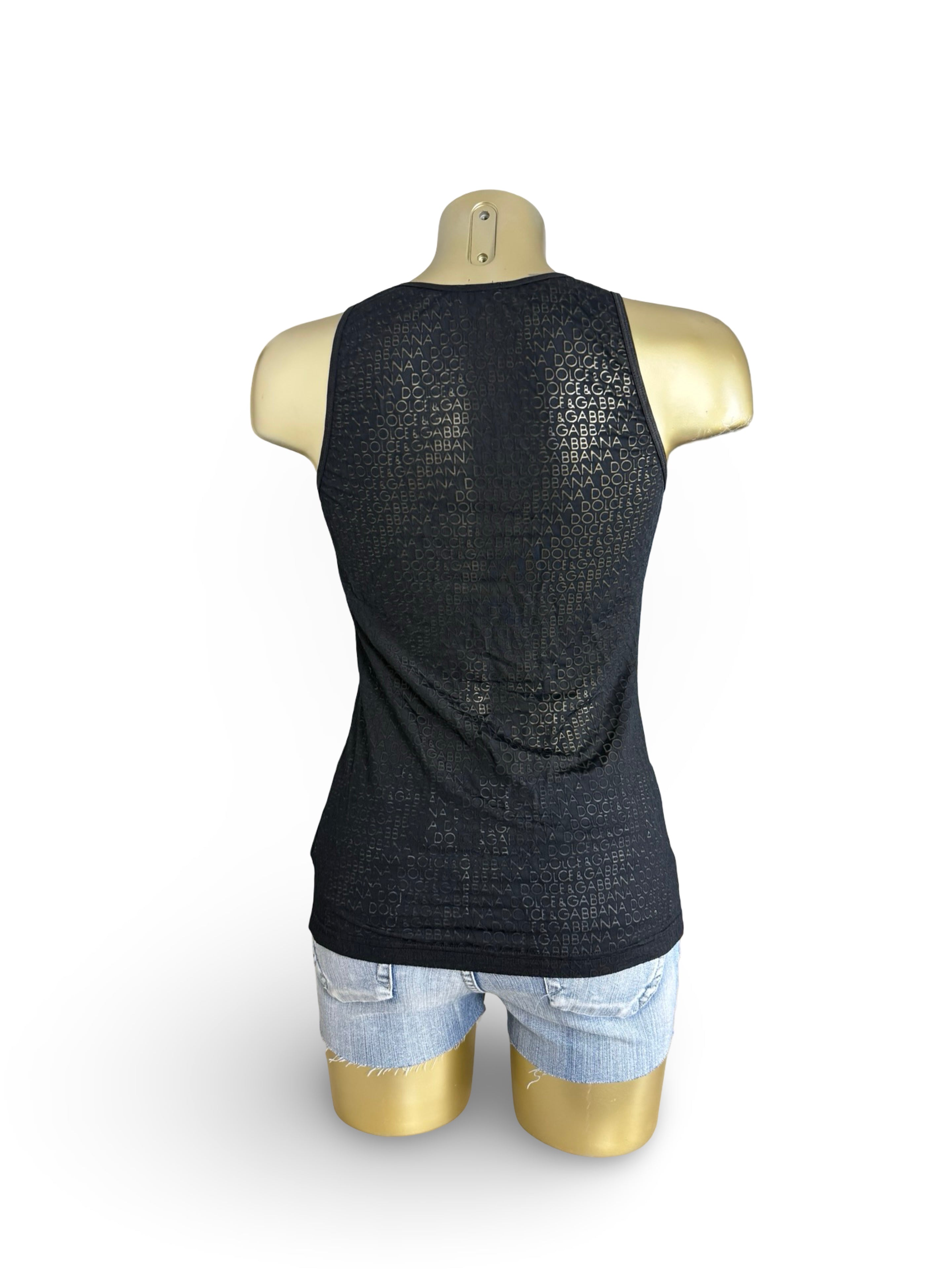 Black see trough logo tank top (XL)