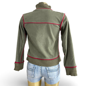 Khaki fleece high neck sweatshirt (XS)