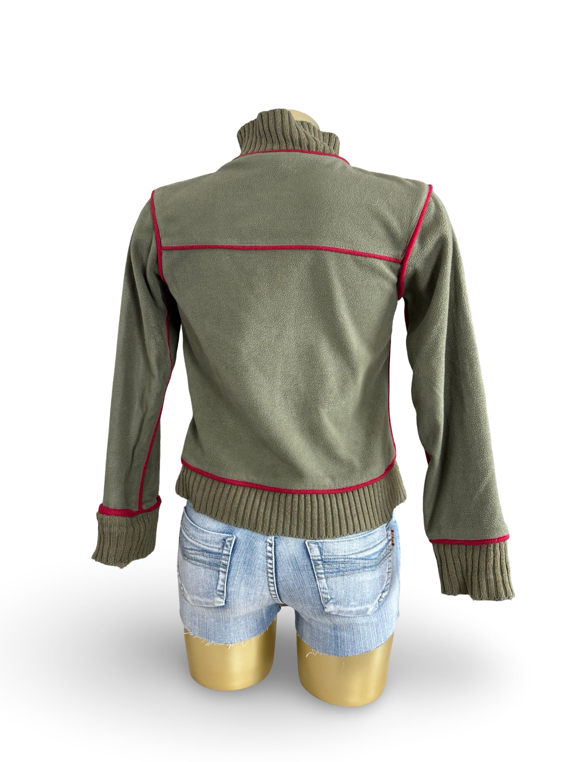 Khaki fleece high neck sweatshirt (XS)