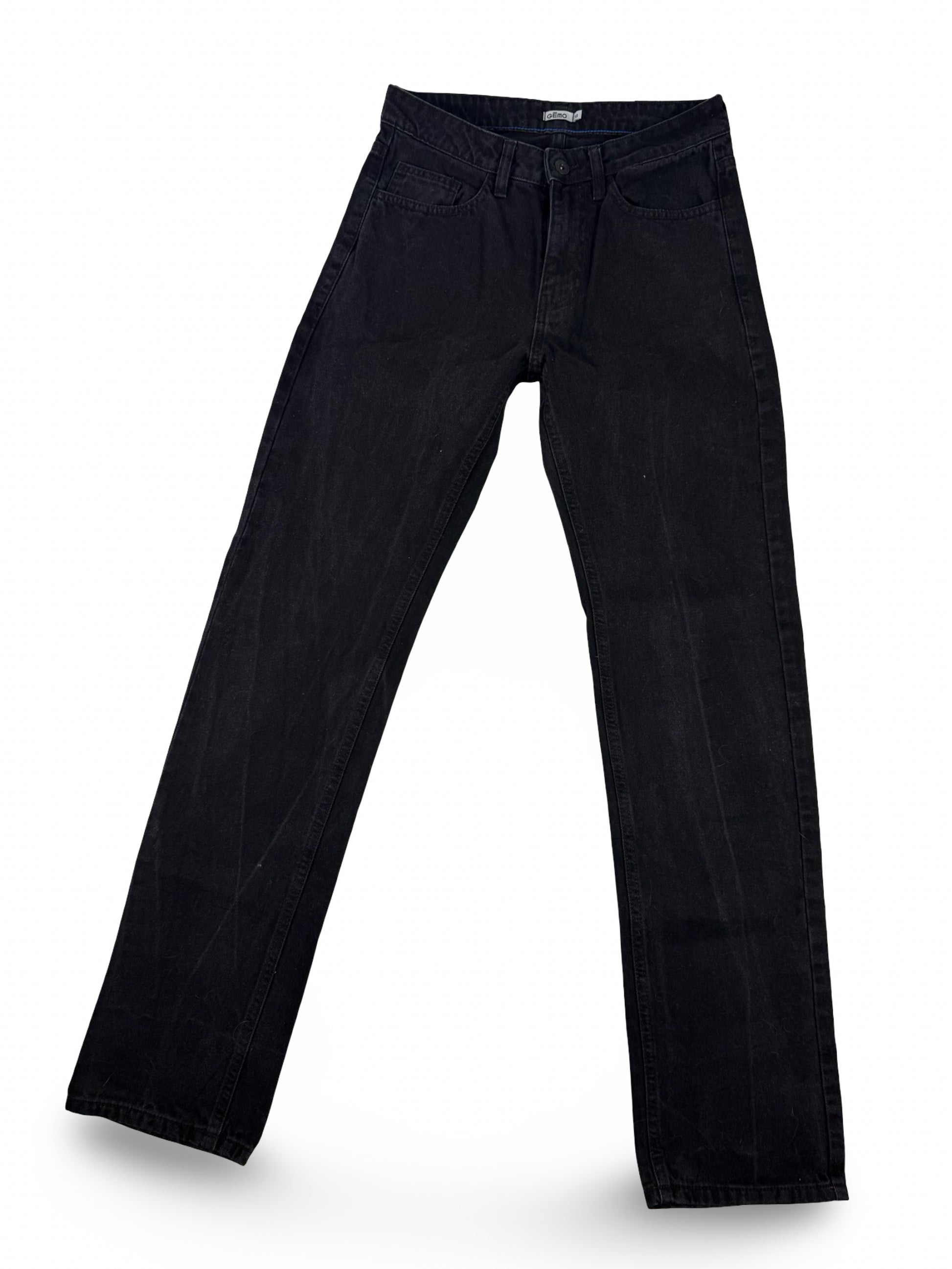 Black denim mid rise baggy pants (S/M)