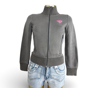 Grey zip up 100% cotton sweatshirt (S)