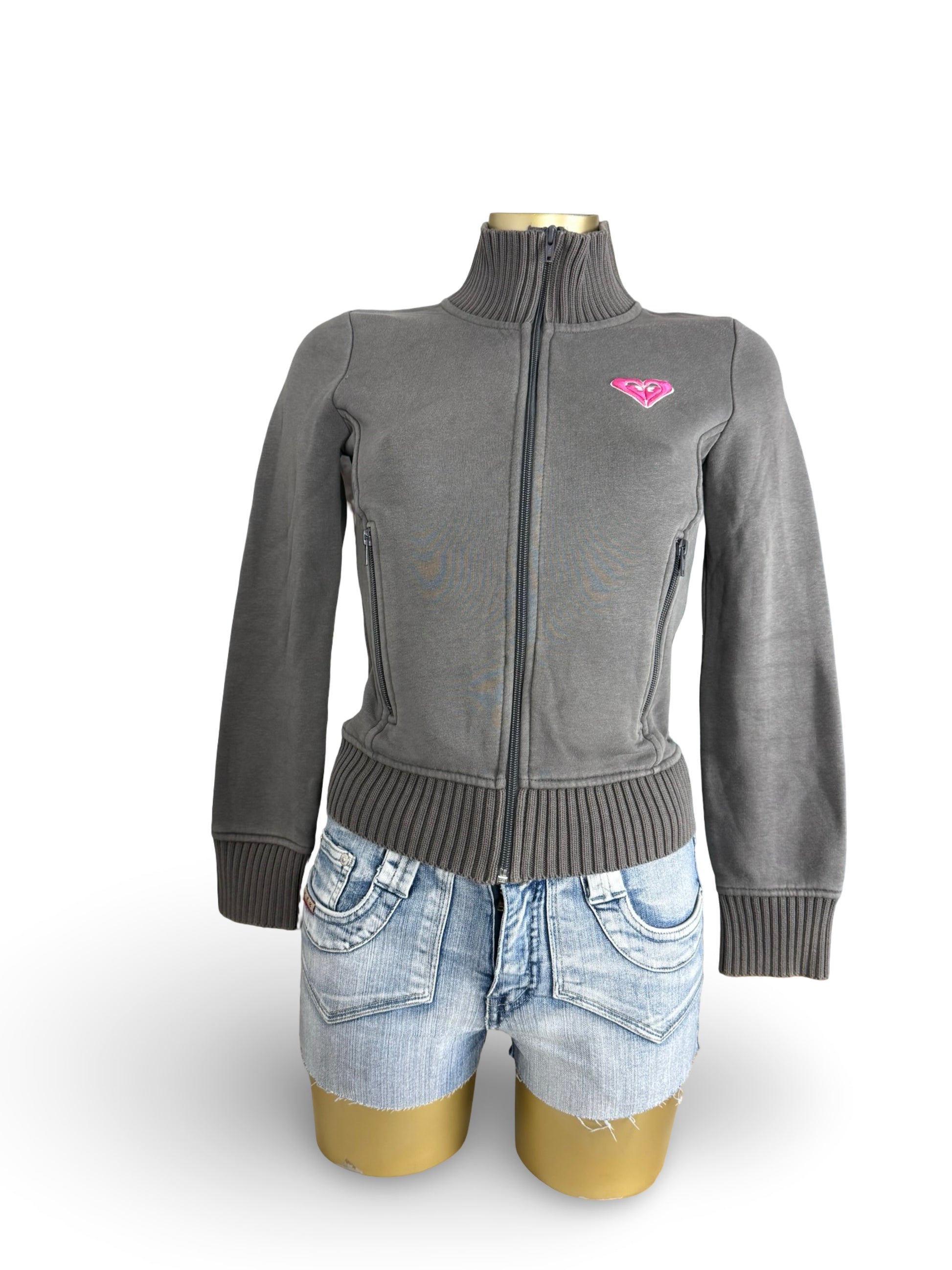 Grey zip up 100% cotton sweatshirt (S)