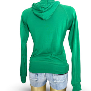 Green logo cotton hoodie (S)
