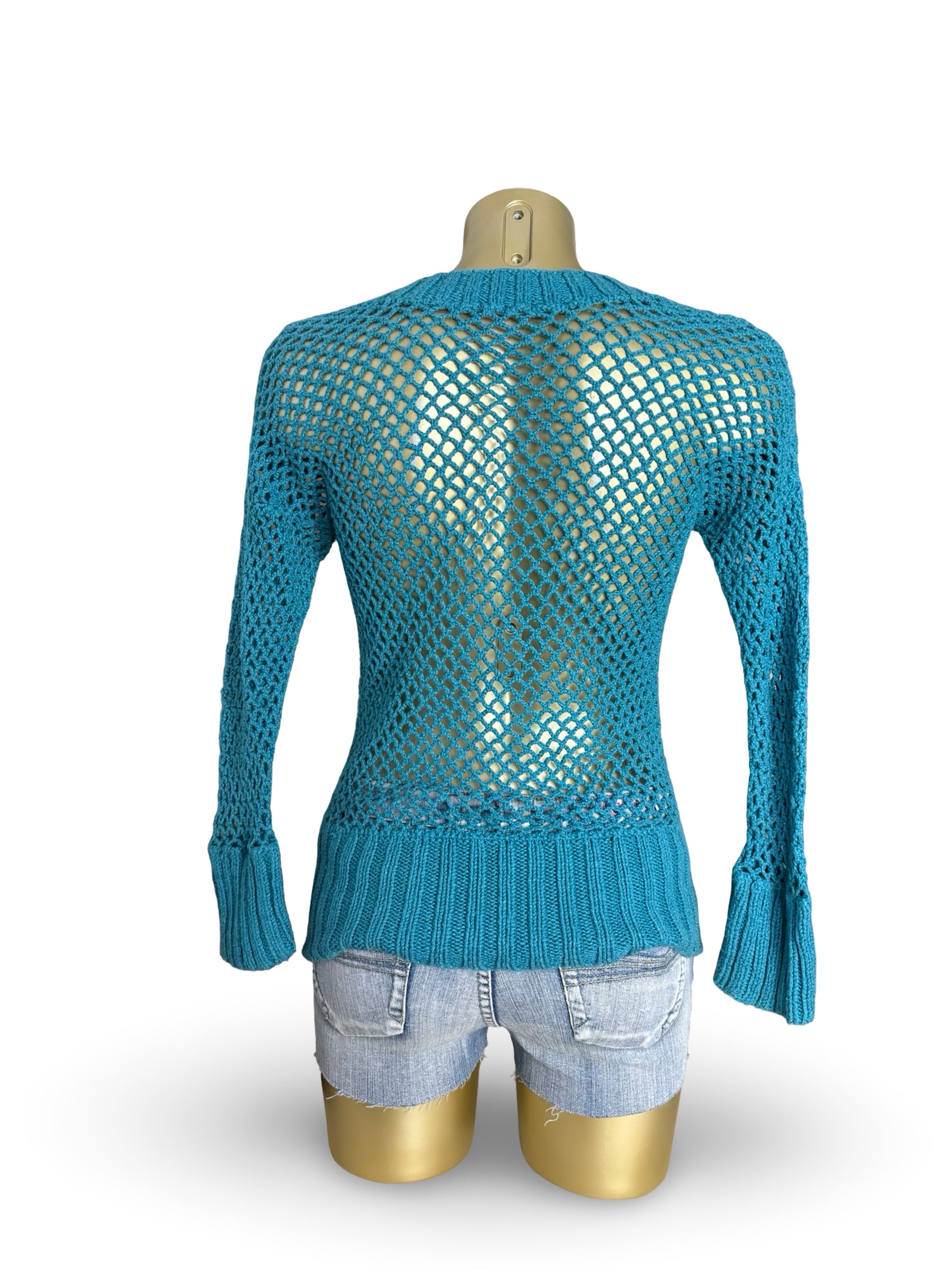Blue fishnet jumper (S/M)