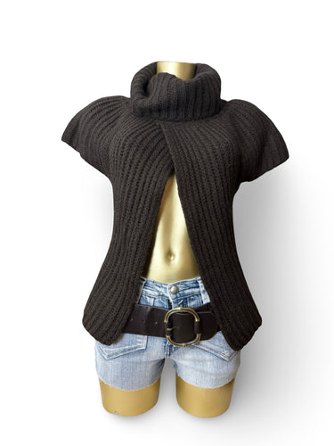 Brown turtleneck knitted jumper tee (M/L)