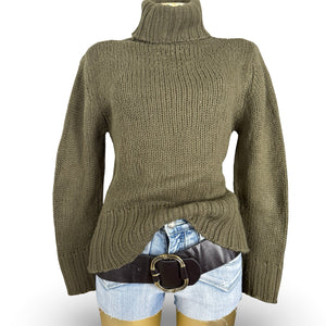 Khaki turtleneck jumper (M/L)