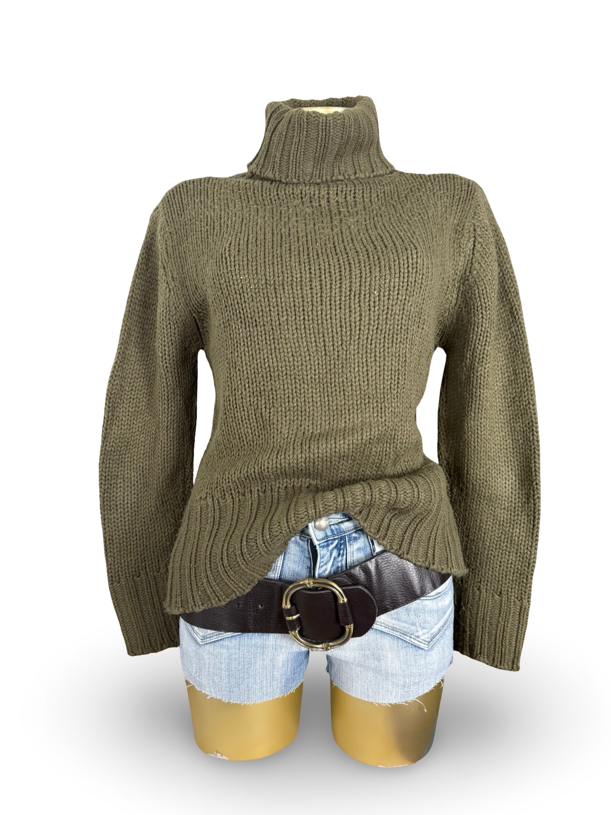 Khaki turtleneck jumper (M/L)