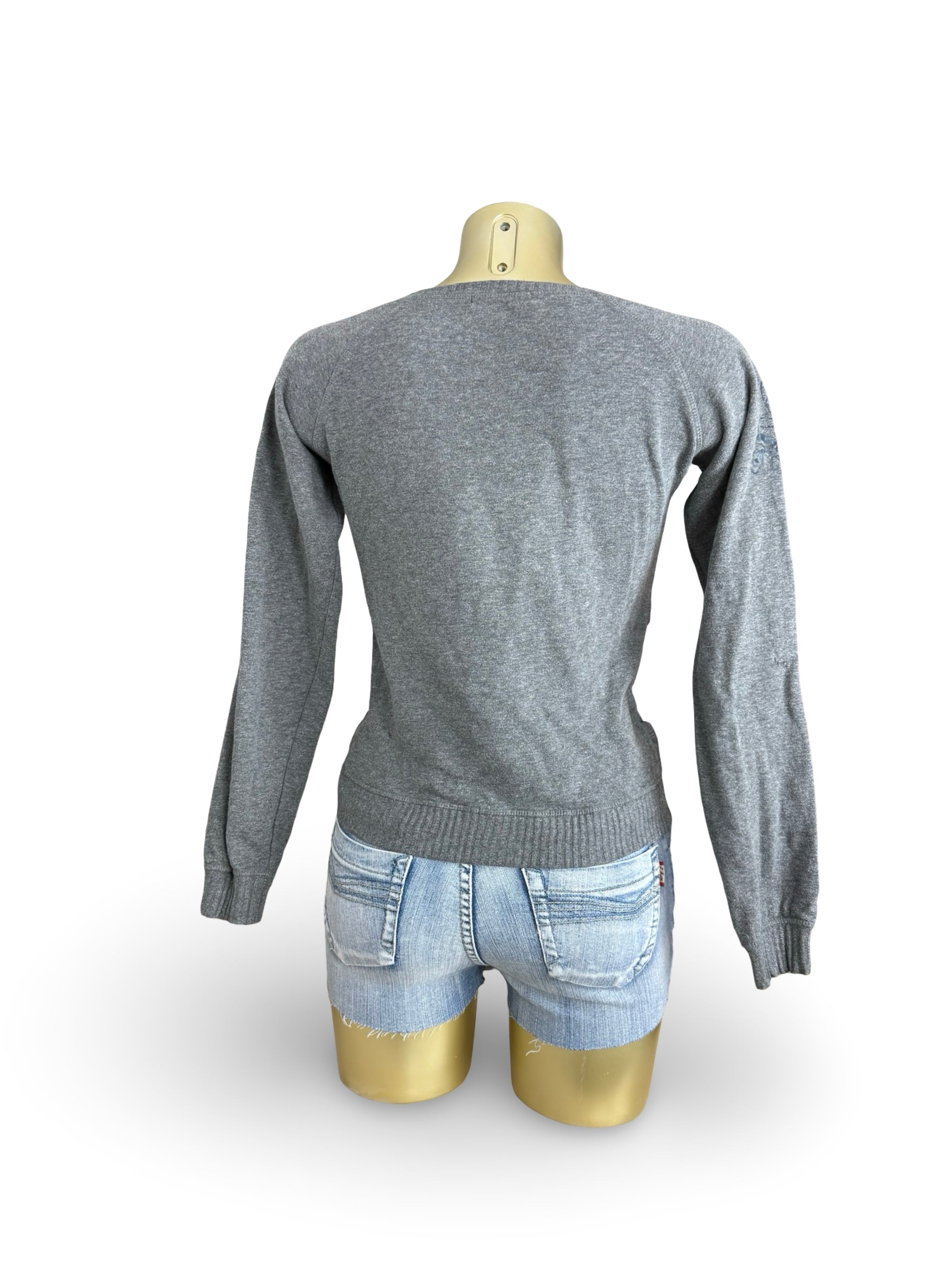 Grey graphic cotton jumper (S/M)