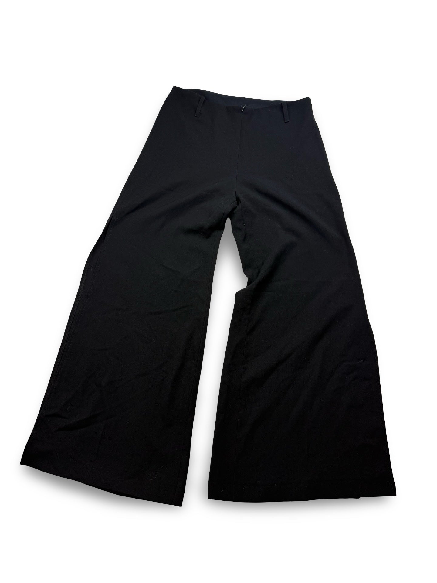 Black low waist office baggy flared pants (S/M)