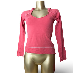 Red 100% cotton tight fit hoodie (S)