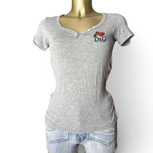 Grey logo tight fit tee (S/M)