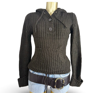 Brown hooded jumper (XS/S)