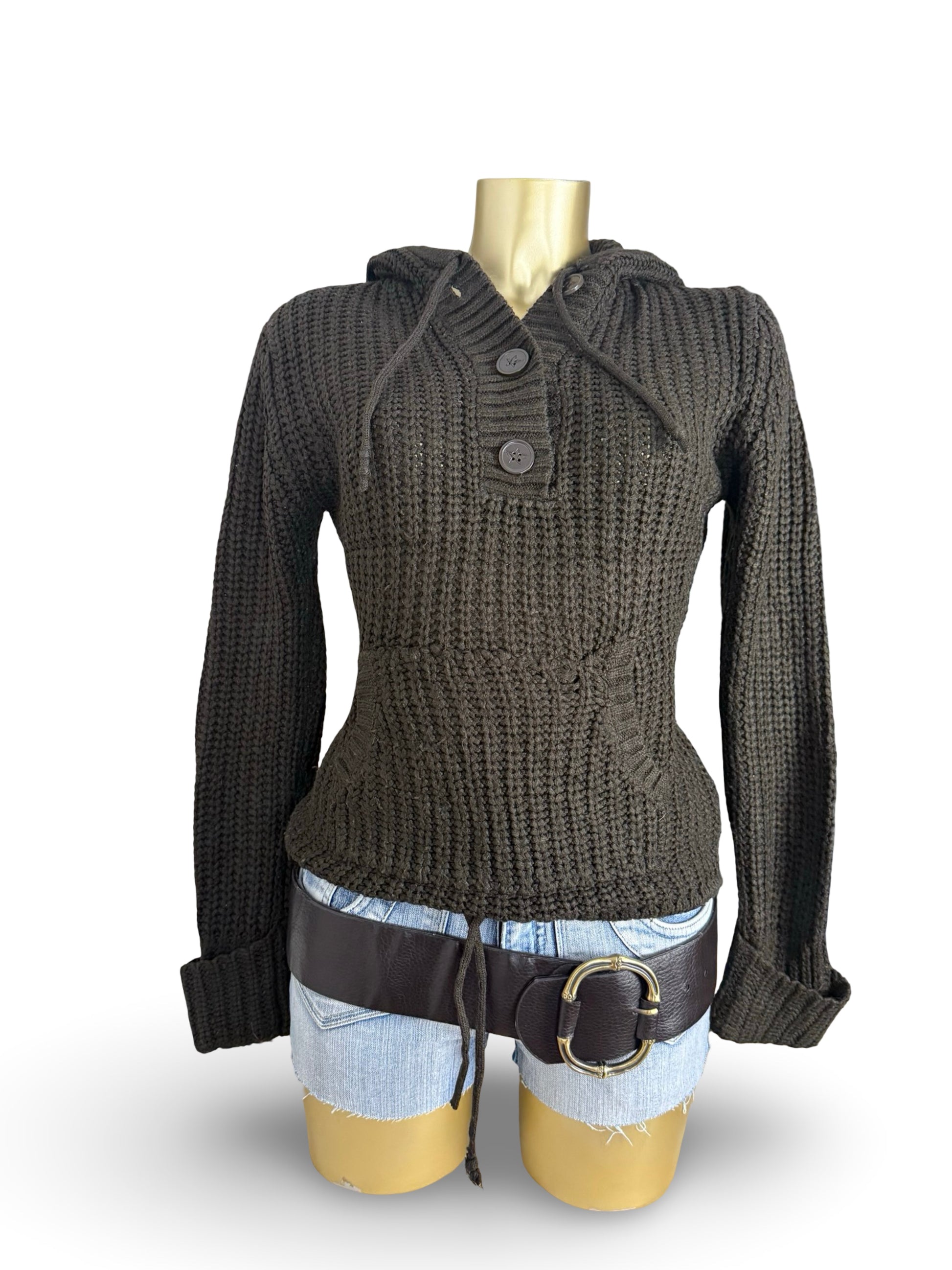 Brown hooded jumper (XS/S)