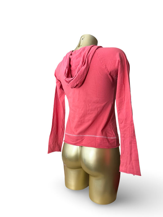 Red 100% cotton tight fit hoodie (S)