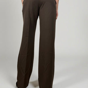 Brown low rise office baggy pants (M)