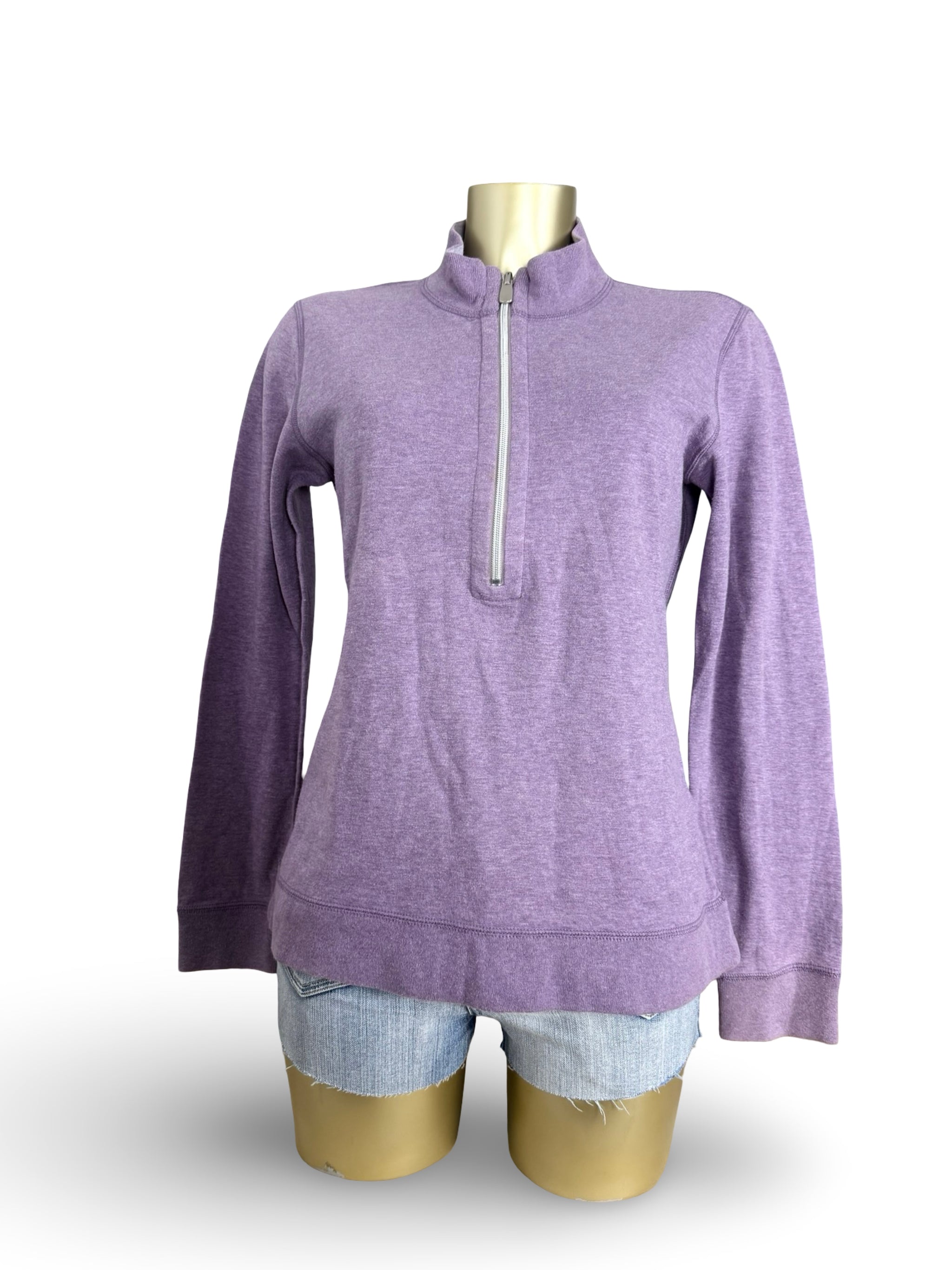 Lilac half zip cotton sweatshirt (M)