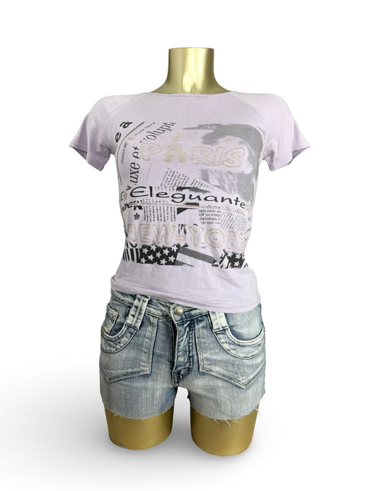 Lilac graphic tee (S/M)