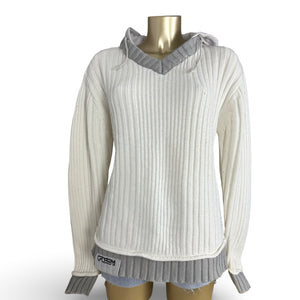 White hooded 100% cotton jumper (XL)