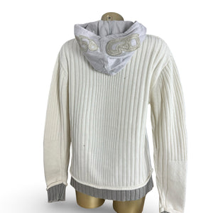 White hooded 100% cotton jumper (XL)