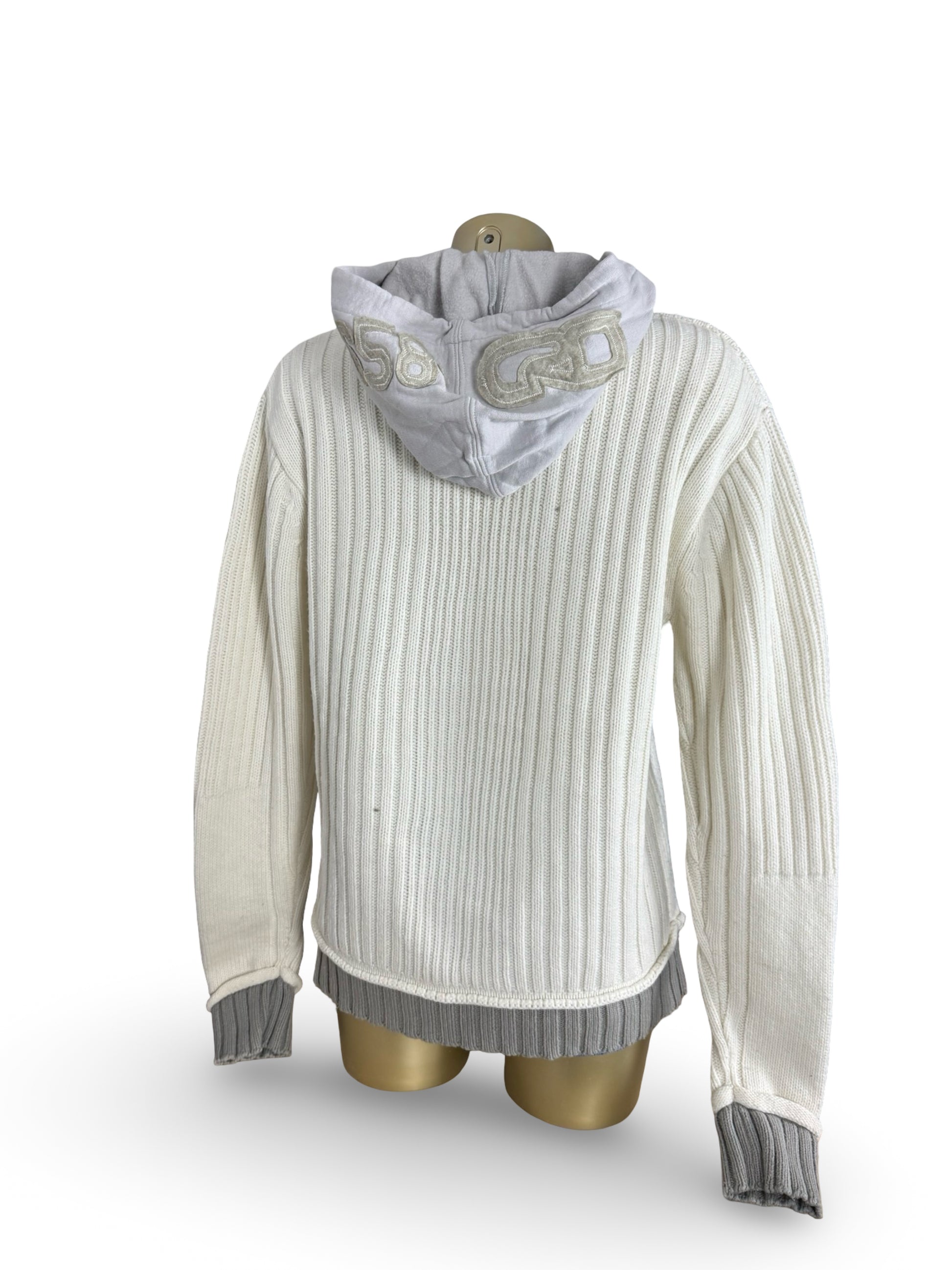 White hooded 100% cotton jumper (XL)