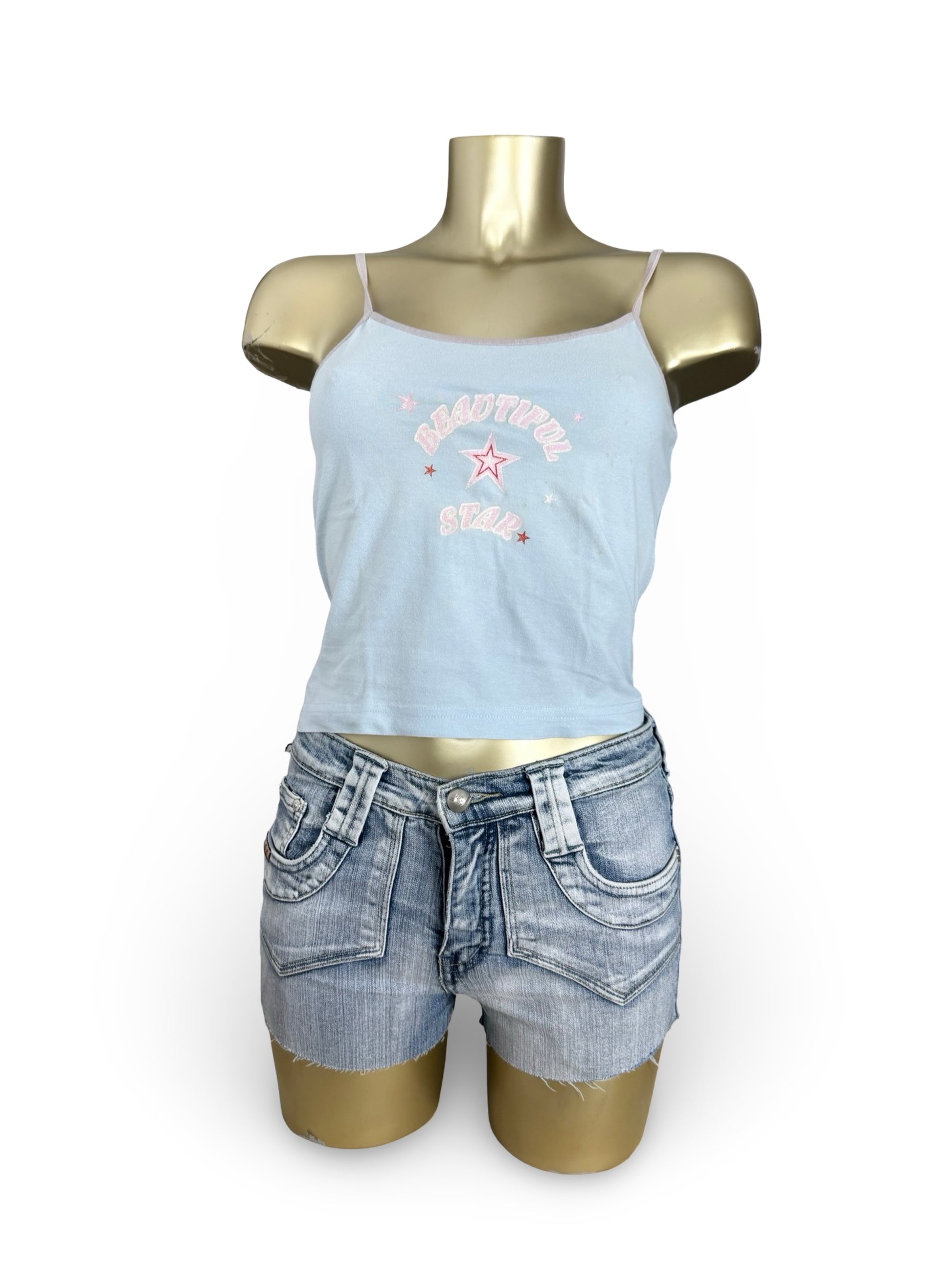 Baby blue cotton cami top (M/L)