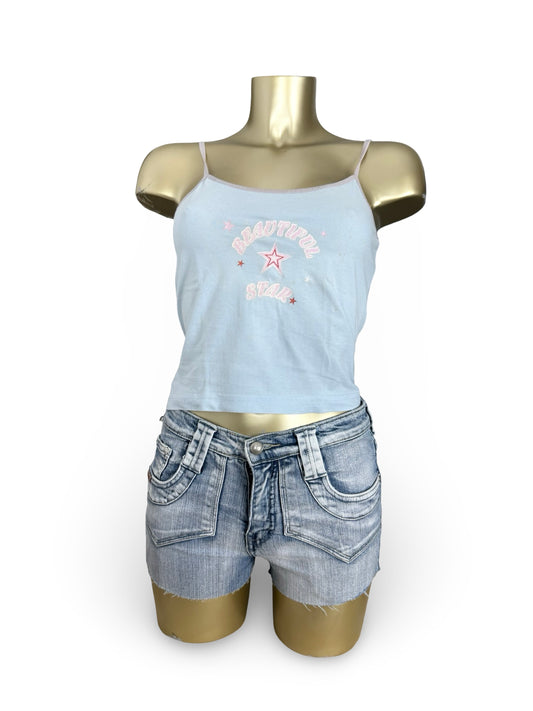 Baby blue cotton cami top (M/L)
