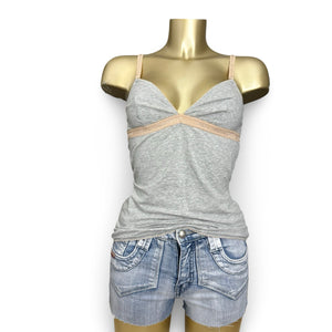 Grey tight fit cotton cami top (M/L)