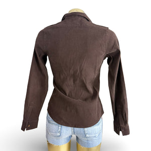 Brown buttons up long sleeves shirt (S/M)
