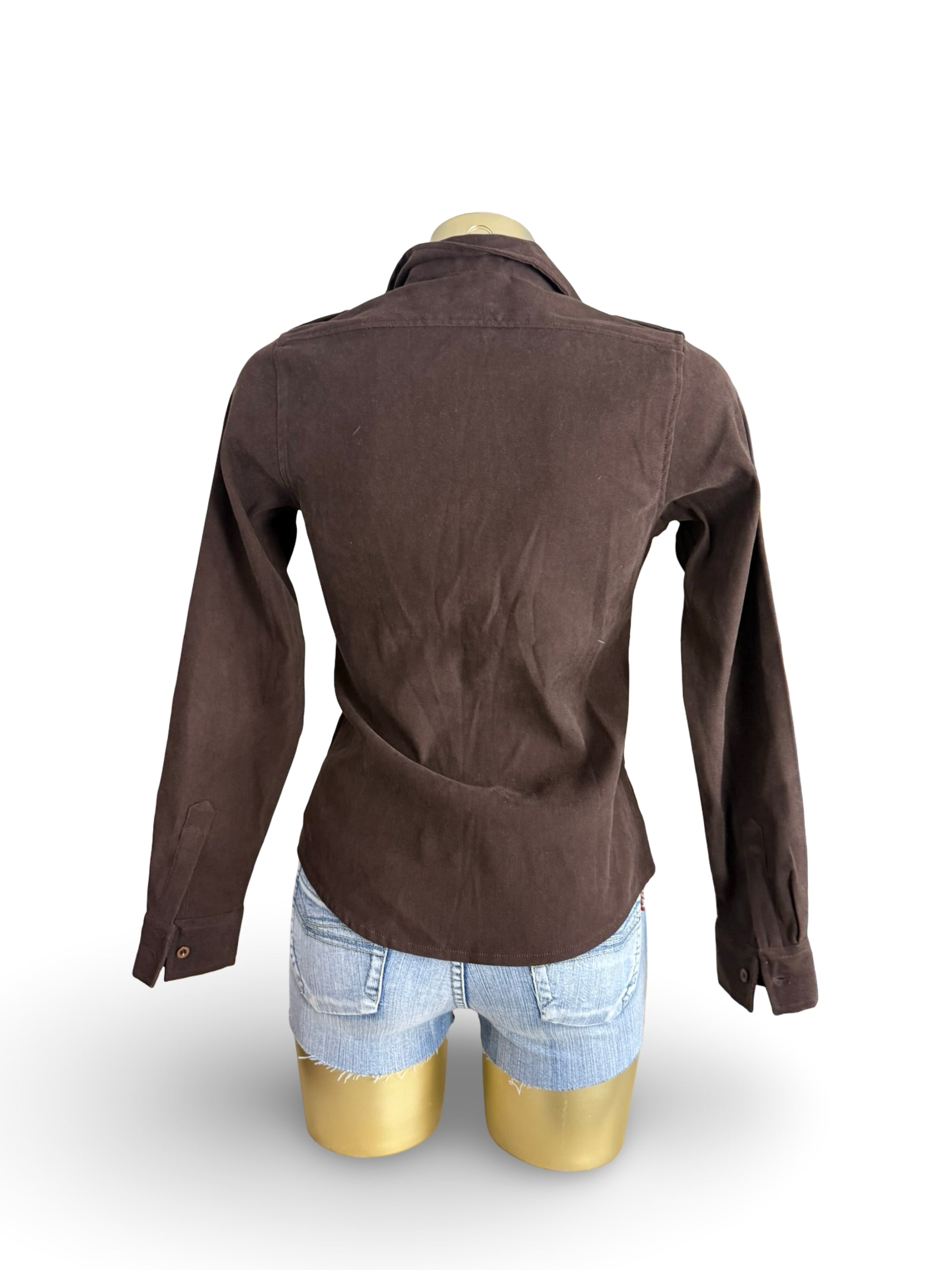 Brown buttons up long sleeves shirt (S/M)