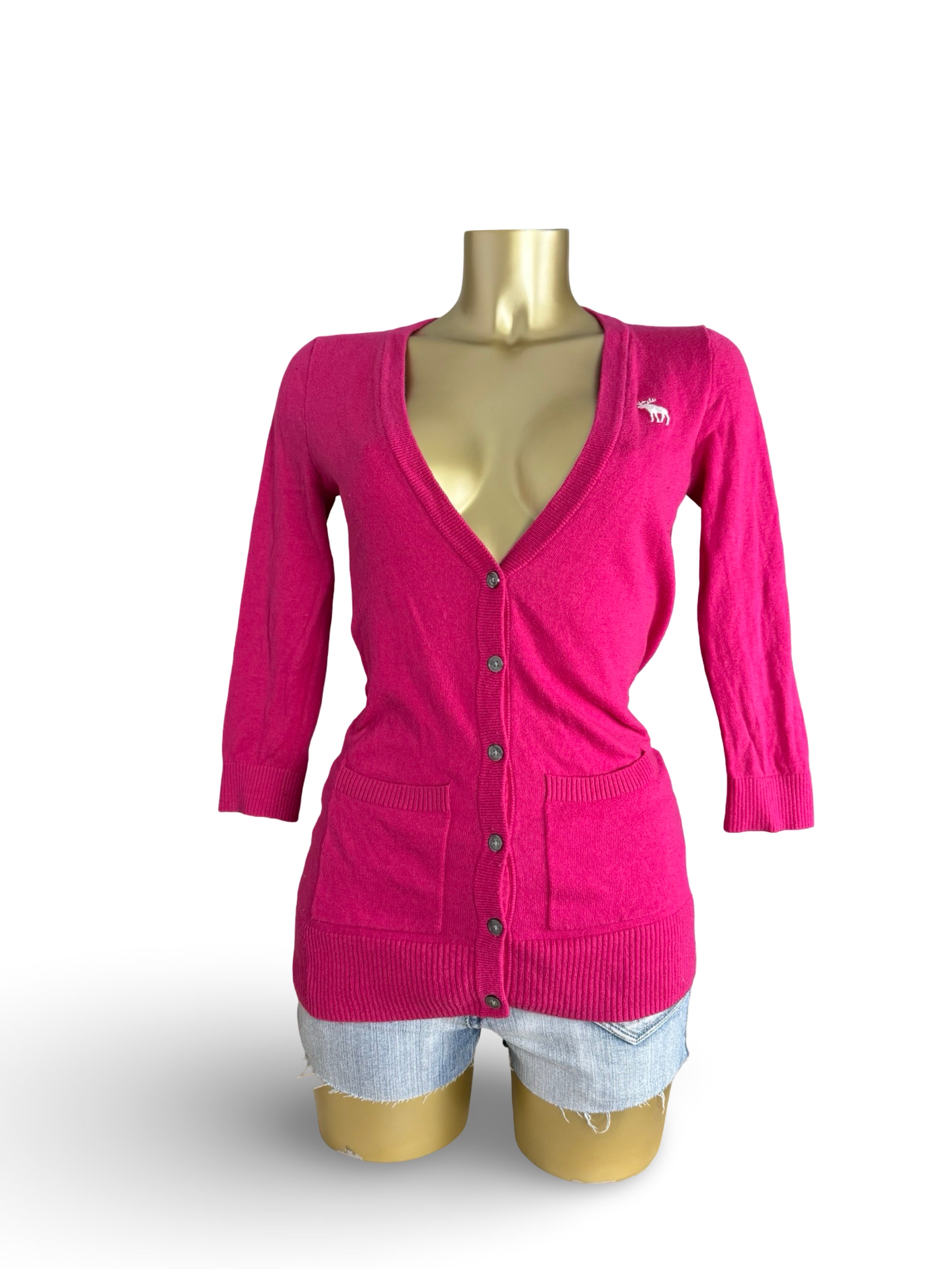 Pink V neck cardigan jumper (S/M)