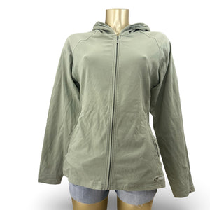 Khaki tight fit zip up hoodie (XL)