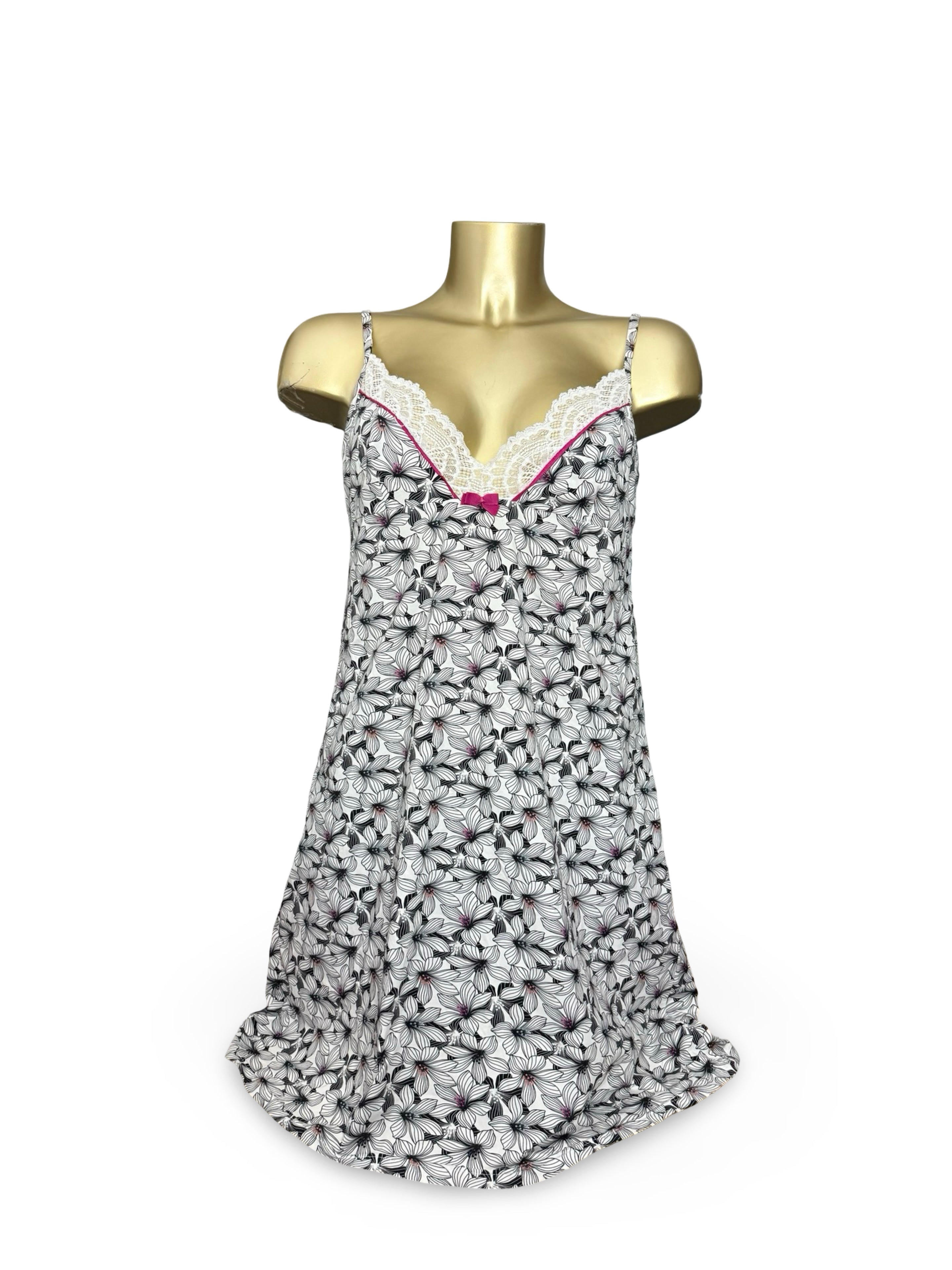White graphic babydoll mini dress (XL)