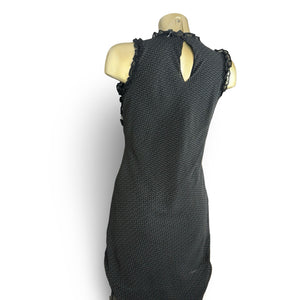 Black mesh lined mid dress (M)