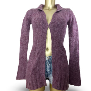 Purple mohair cardigan jumper (S/M)