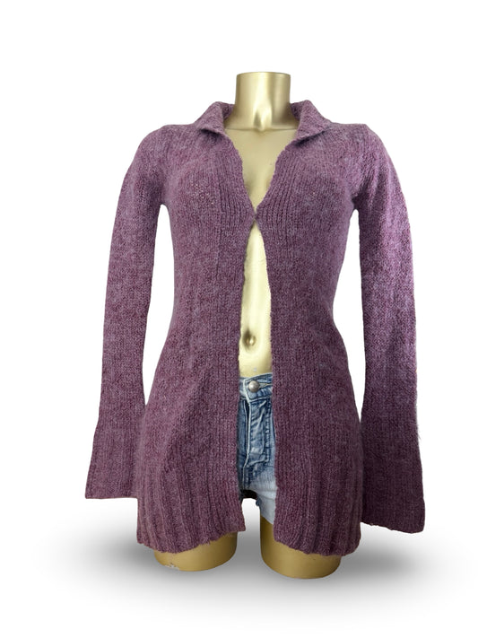 Purple mohair cardigan jumper (S/M)