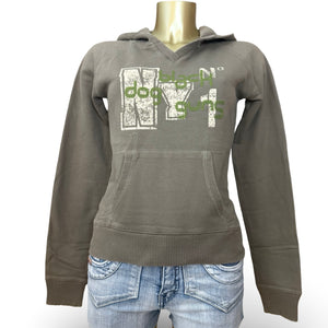 Khaki graphic 100% cotton hoodie (L)