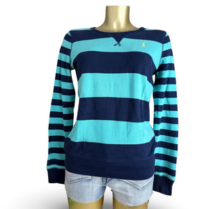 Blue striped cotton logo jumper (S/M)