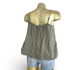 Khaki 100% cotton cami top (XS/S)