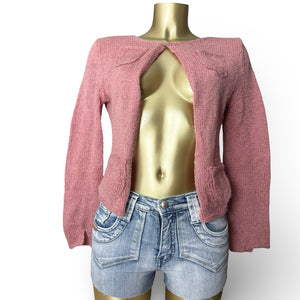 Pink knitted cardigan jumper (M/L)