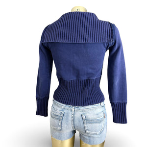 Purple/ blue tight fit zip up hoodie (XS)