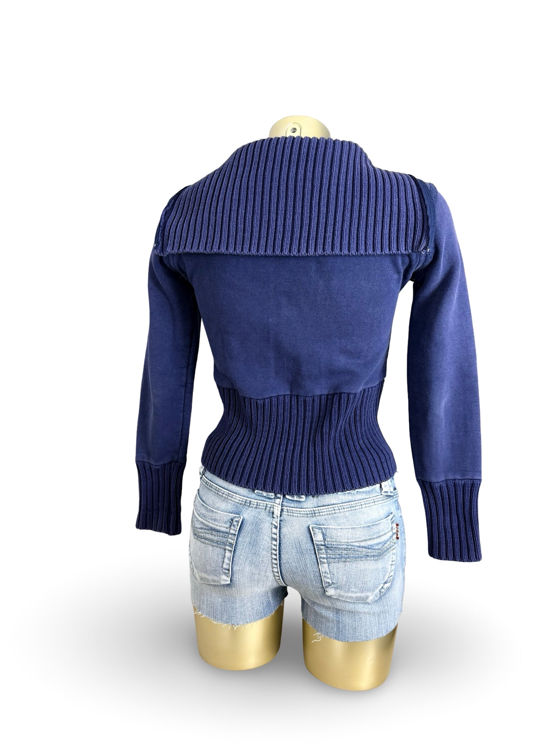 Purple/ blue tight fit zip up hoodie (XS)