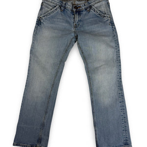 Blue denim low rise capri pants (S)