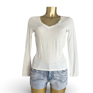 White cotton long sleeves top (S)