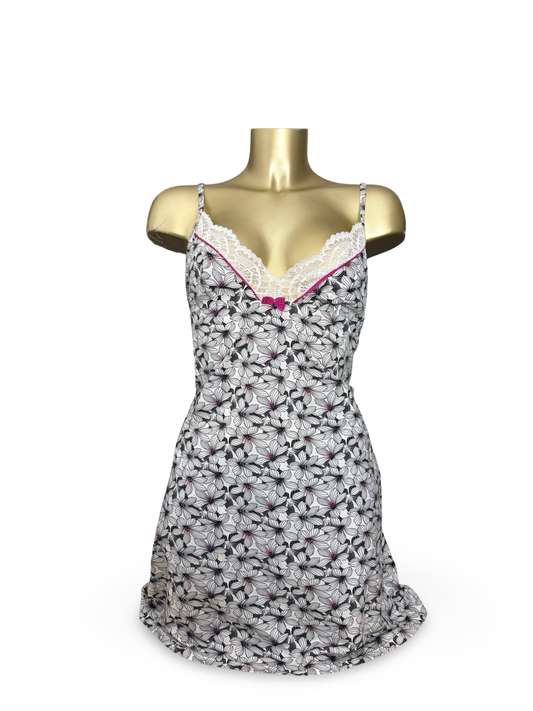White graphic babydoll mini dress (XL)