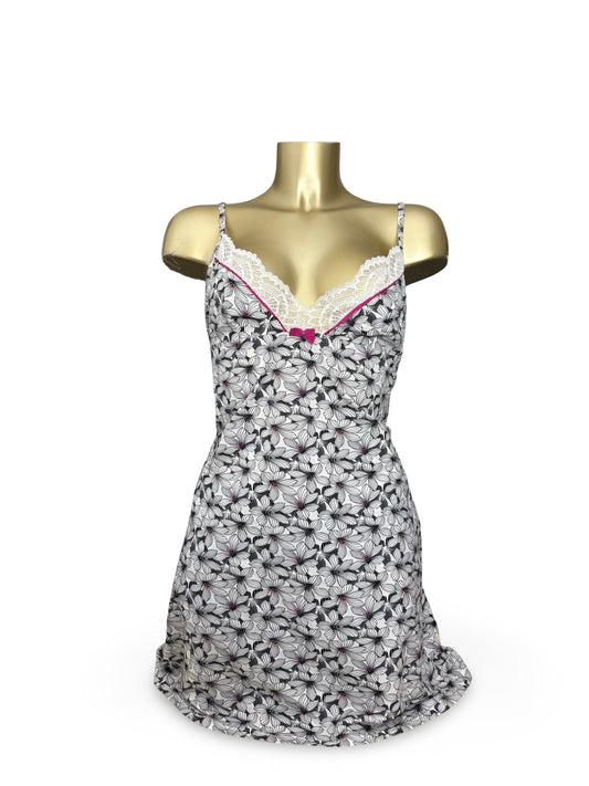 White graphic babydoll mini dress (XL)