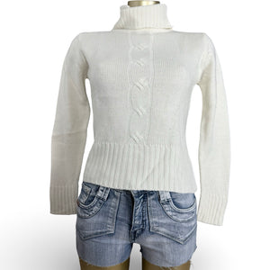 White cream turtleneck jumper (XS/S)